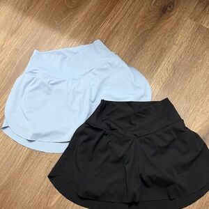 Women's Black and Light Blue Skort